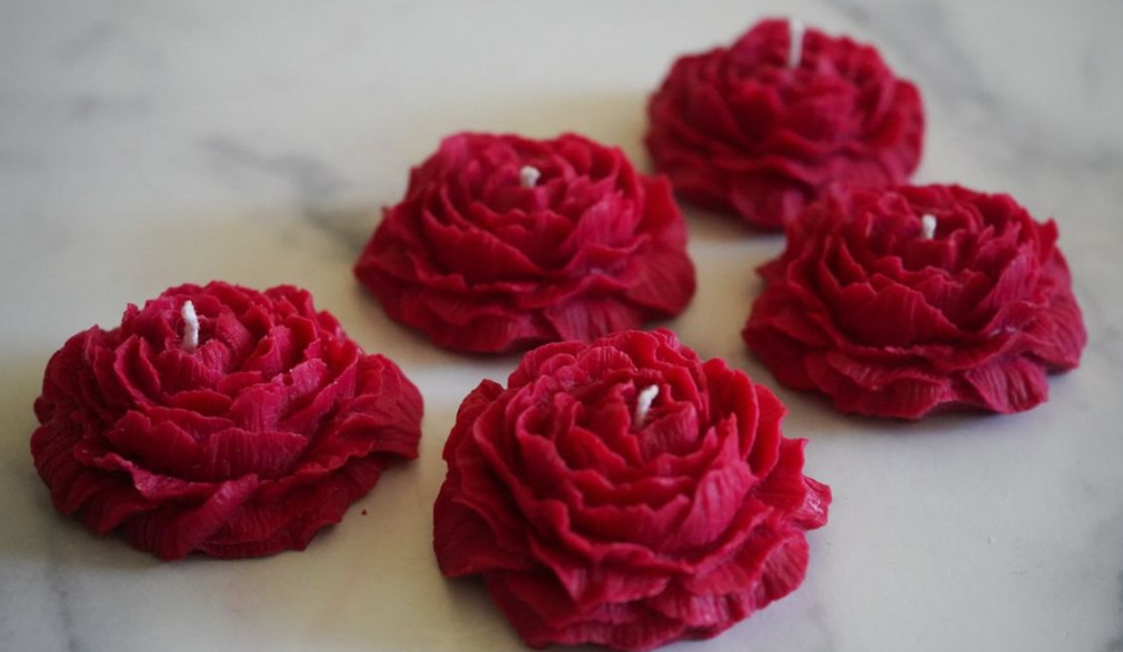 Peony Flower Candle