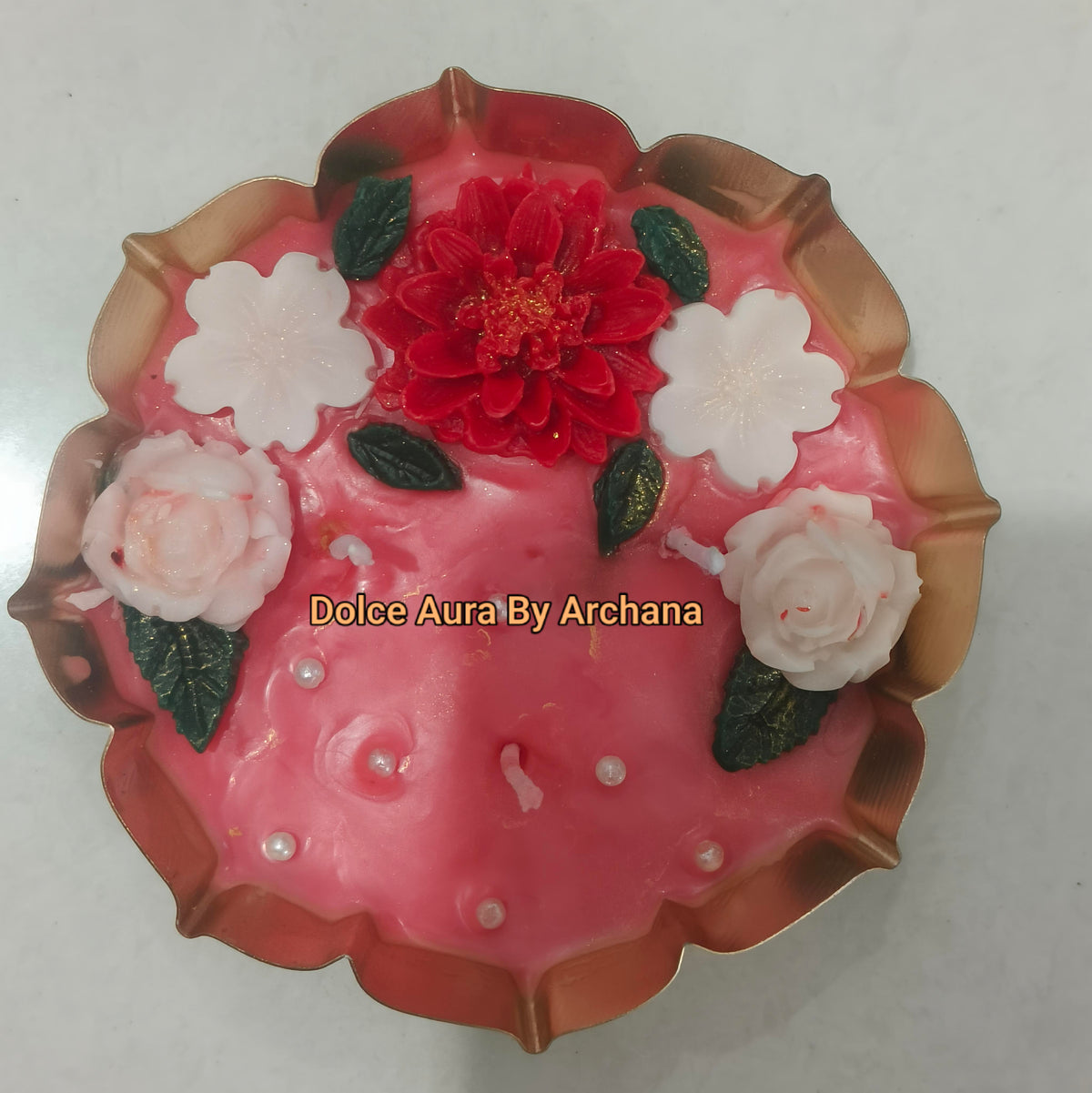 Festive urli flower rose fragrance candle for gifting and Diwali