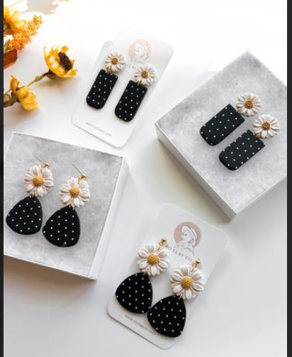 Modern Abstract Polymer Clay Earrings