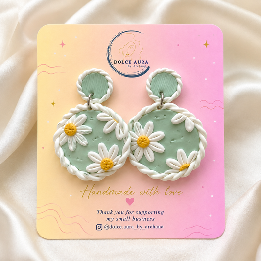 Daisy Bloom Polymer Clay Earrings