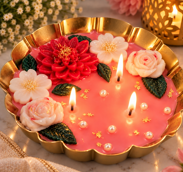Floral Bliss Pink Candle