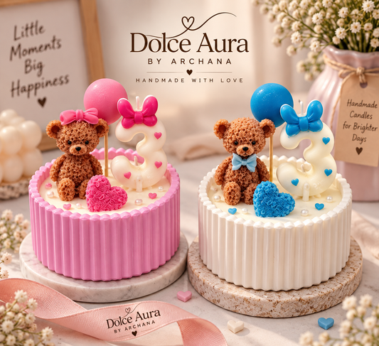 Premium Teddy Bear Birthday Candle-Custom Number