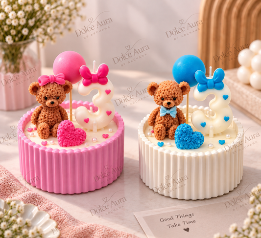 Premium Teddy Bear Birthday Candle-Custom Number